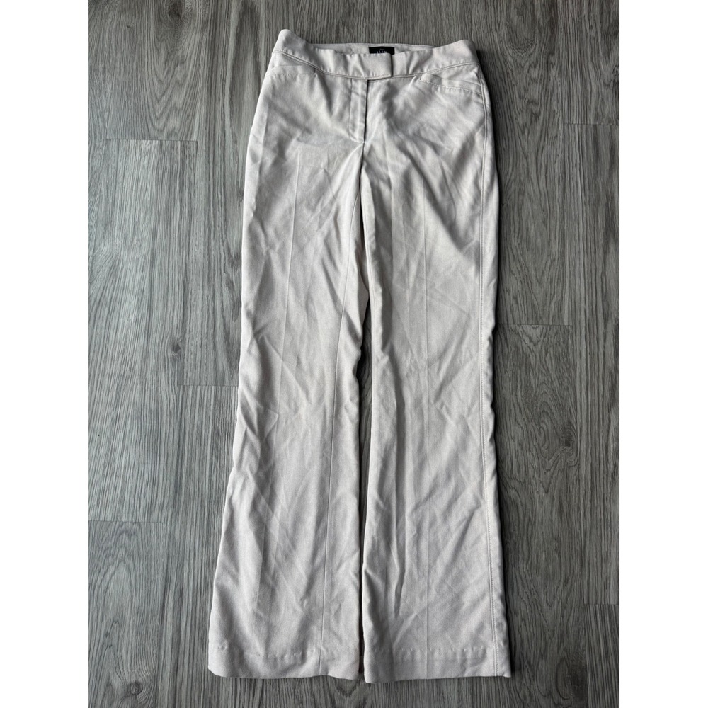 White House Black Market The Slim Flare Pants Beige Textured Trousers Size 00